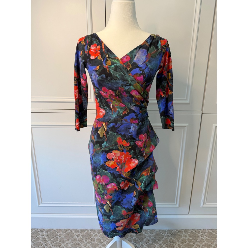 Chiara Boni La Petite Robe Dress Women 42 Multi Excellent Floral Ruched Italian